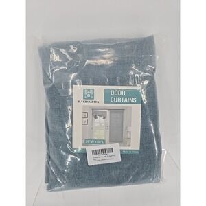 H.VERSAILTEX Door Curtains for Door Window, Faux Linen 26 X 68" Stone Blue